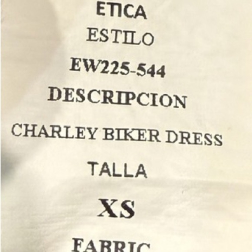 Etica Denim Asymmetric Zipper Charley Biker-Style Minidress XS - Picture 7 of 9